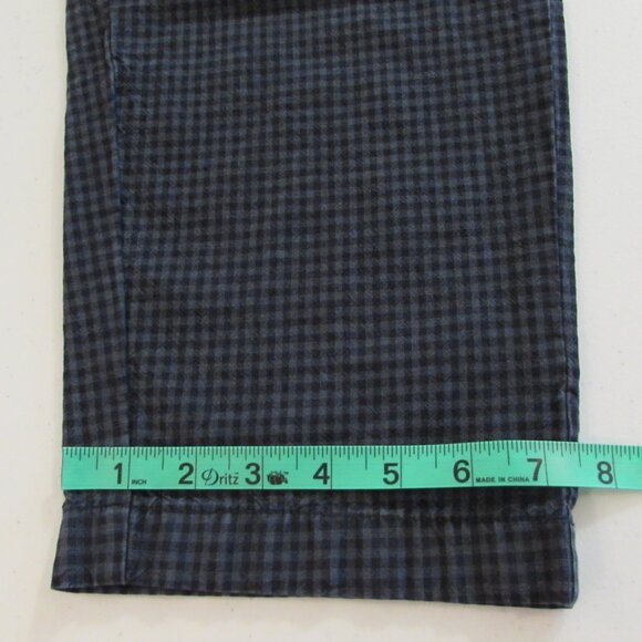 Sundance 'Vie De Reve' Cotton/Linen Navy Check High Rise Paperbag Ankle Pants 8 - Picture 16 of 16